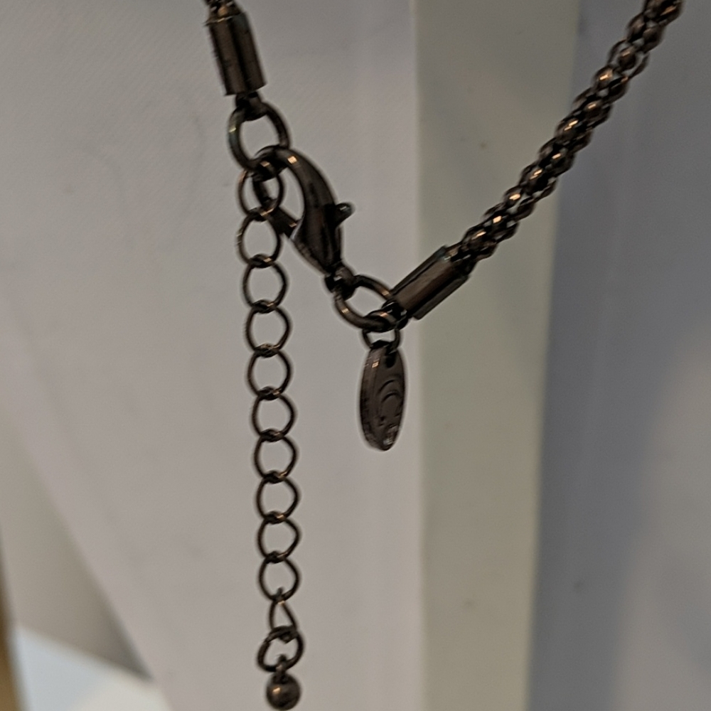 Brown & Grey Medallion Necklace - Picture 3 of 3